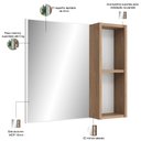Ver imagem 3 de Armário para Banheiro com Espelho 60cm Ramona B06 Branco Carvalho - Lyam Decor