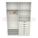 Ver imagem 1 de Armário Arara Gaveta Verônica M9 100% Mdf ( Sapato Roupa) Vetorial Móveis Branco