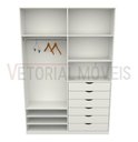 Ver imagem 1 de Armário Arara Gaveta Verônica M9 100% Mdf ( Sapato Roupa) Vetorial Móveis Branco