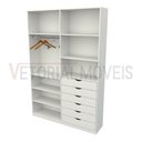 Ver imagem 3 de Armário Arara Gaveta Verônica M9 100% Mdf ( Sapato Roupa) Vetorial Móveis Branco