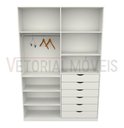 Ver imagem 4 de Armário Arara Gaveta Verônica M9 100% Mdf ( Sapato Roupa) Vetorial Móveis Branco