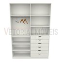 Ver imagem 4 de Armário Arara Gaveta Verônica M9 100% Mdf ( Sapato Roupa) Vetorial Móveis Branco