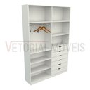 Ver imagem 5 de Armário Arara Gaveta Verônica M9 100% Mdf ( Sapato Roupa) Vetorial Móveis Branco