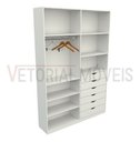 Ver imagem 5 de Armário Arara Gaveta Verônica M9 100% Mdf ( Sapato Roupa) Vetorial Móveis Branco