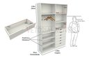 Ver imagem 2 de Armário Arara Gaveta Verônica M9 100% Mdf ( Sapato Roupa) Vetorial Móveis Branco