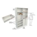 Ver imagem 2 de Armário Arara Gaveta Verônica M9 100% Mdf ( Sapato Roupa) Vetorial Móveis Branco