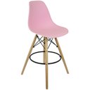 Ver imagem 2 de Kit 3 Banquetas Charles Eames Eiffel Wood Design Base Fixa Madeira - Rosa