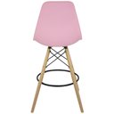Ver imagem 5 de Kit 3 Banquetas Charles Eames Eiffel Wood Design Base Fixa Madeira - Rosa