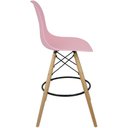 Ver imagem 3 de Kit 3 Banquetas Charles Eames Eiffel Wood Design Base Fixa Madeira - Rosa