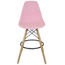 Ver imagem 4 de Kit 3 Banquetas Charles Eames Eiffel Wood Design Base Fixa Madeira - Rosa