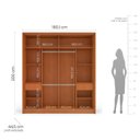Ver imagem 2 de Guarda Roupa Casal com 2 Portas de Correr 2 Gavetas e Espelho 240849 Linha Porto Politorno Móveis