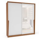 Ver imagem 3 de Guarda Roupa Casal com 2 Portas de Correr 2 Gavetas e Espelho 240849 Linha Porto Politorno Móveis
