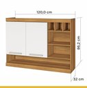 Ver imagem 4 de Armário Aéreo de Cozinha Burguesa 2 Portas 100% MDF Freijó/Branco - Nesher