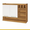 Ver imagem 2 de Armário Aéreo de Cozinha Burguesa 2 Portas 100% MDF Freijó/Branco - Nesher