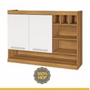 Ver imagem 2 de Armario de Cozinha Aereo Burguesa Nesher Adega 2 Portas Freijó/Branco