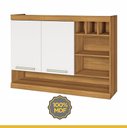 Ver imagem 3 de Armário Aéreo de Cozinha Burguesa 2 Portas 100% MDF Freijó/Branco - Nesher