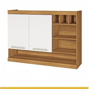 Armario de Cozinha Aereo Burguesa Nesher Adega 2 Portas Freijó/Branco