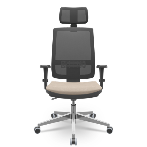 Cadeira Brizza Tela 3d Backplax Apoio Aluminio - Poliéster Fendi