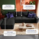Ver imagem 4 de Sofá Evo 3,40m Molas Ensacadas com Chaise Lounge Esquerda Velourê Preto Cama Inbox