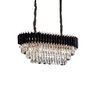 Lustre Oval Preto e Dourado com Cristais 8E14 70cm PARIS LUZ - 1