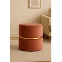 Ver imagem 1 de Puff Cinta no Meio Decorativa Rosa Queimado Veludo