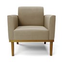 Ver imagem 6 de Poltrona Decorativa Isabella Pés Fixo em Madeira Castanho Suede Nude G19 - Gran Belo