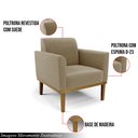 Ver imagem 3 de Poltrona Decorativa Isabella Pés Fixo em Madeira Castanho Suede Nude G19 - Gran Belo