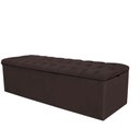 Ver imagem 5 de Kit Cabeceira + Calçadeira Baú Capitonê Livia 195cm King Size para Cama Box Corino Marrom - Gat Maga