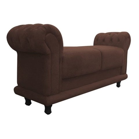Sofá Retrô Barcelona Namoradeira Suede Marrom - D'Rossi