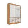 Guarda Roupa Roupeiro Meridian Plus 2 Portas 6 Gavetas com Espelho Cinamomo Off White - D'doro - 1