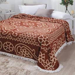 Colcha Casal Chenille Aristocrata Bruna Jolitex MARROM - 2