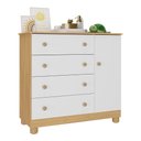 Ver imagem 2 de Cômoda Infantil 95cm 1 Porta e 4 Gavetas Allegra Multimóveis Mp4444 Madeirado/branco