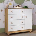 Ver imagem 1 de Cômoda Infantil 95cm 1 Porta e 4 Gavetas Allegra Multimóveis Mp4444 Madeirado/branco