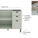 Ver imagem 6 de Cozinha Completa Modulada 100% MDF 4 Peças Iluminata Verde/Mint/Ébano Fosco
