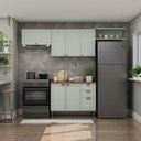 Ver imagem 1 de Cozinha Completa Modulada 100% MDF 4 Peças Iluminata Verde/Mint/Ébano Fosco
