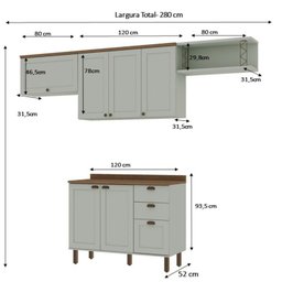 Cozinha Completa 100% Mdf 4 Peças Iluminata - 3