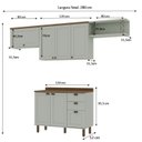 Ver imagem 3 de Cozinha Completa Modulada 100% MDF 4 Peças Iluminata Verde/Mint/Ébano Fosco