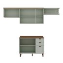 Ver imagem 4 de Cozinha Completa Modulada 100% MDF 4 Peças Iluminata Verde/Mint/Ébano Fosco