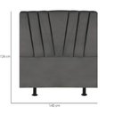 Ver imagem 3 de Cabeceira Casal Box de Cama Estofada 140 Cm Antonella Corino Cinza