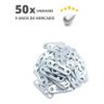 Suporte De Nicho Tipo Presilha Plano Com Furo Escareado Metálico Zinco Branco (Kit Com 50 Un) - 6