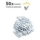 Ver imagem 6 de Suporte De Nicho Tipo Presilha Plano Com Furo Escareado Metálico Zinco Branco (Kit Com 50 Un)