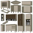Ver imagem 3 de Cozinha Completa de Canto 10 Peças Connect Duna-Cristal com Balcão Forno de Embutir - Móveis Henn