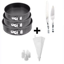 Kit 3 Assadeiras + Kit Confeiteiro + Espátula + Faca - 1