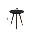Ver imagem 4 de Mesa Lateral Redonda com Pés em Madeira Maciça - Preto