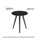 Ver imagem 2 de Mesa Lateral Redonda com Pés em Madeira Maciça - Preto