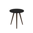 Ver imagem 1 de Mesa Lateral Redonda com Pés em Madeira Maciça - Preto