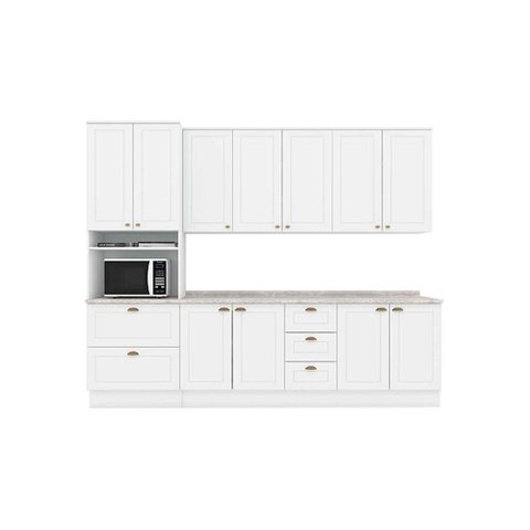 Kit Cozinha Completa 6 Peças Americana 7 Peças (2aéreos+2balcões+1paneleiro+2complementos) C5p63