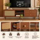 Ver imagem 4 de Rack para TV até 60 Polegadas 180 cm Retrô Porta de Correr em Palha 100% MDF Pinhão - Dalla Costa