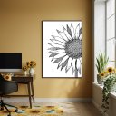 Ver imagem 2 de Quadro Decorativo Girassol Desenho - 70x50cm Mold Branca