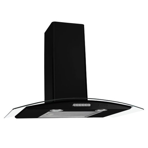 Coifa Parede Vidro Curvo Black 5 Bocas 70cm 220v - Fogatti